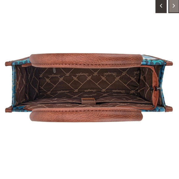 Wrangler Vibrant Blue and Tan Tote Bag - Picture 2 of 5